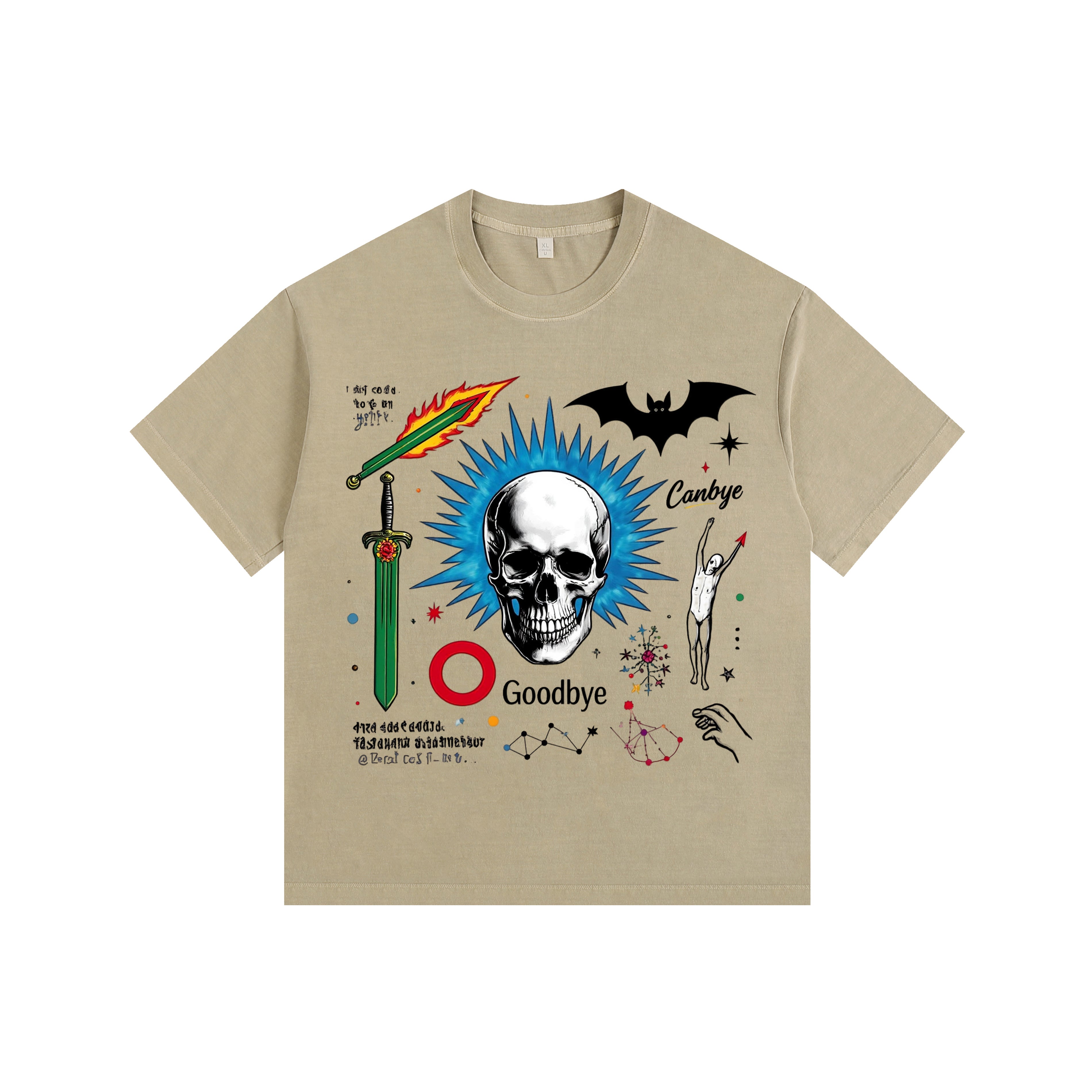 Street Doodle Vintage-washed oversized T-shirt