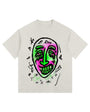 Comical Face Vintage-washed oversized T-shirt