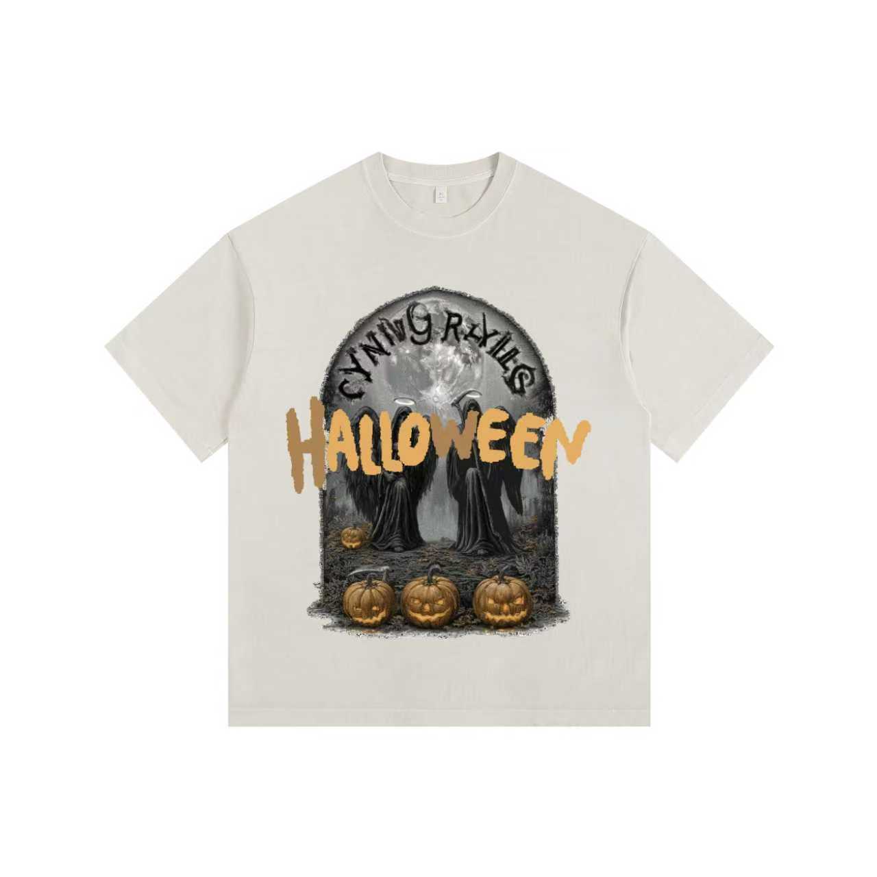 Death Vintage-Washed Oversized T-shirt – [Halloween🎃]