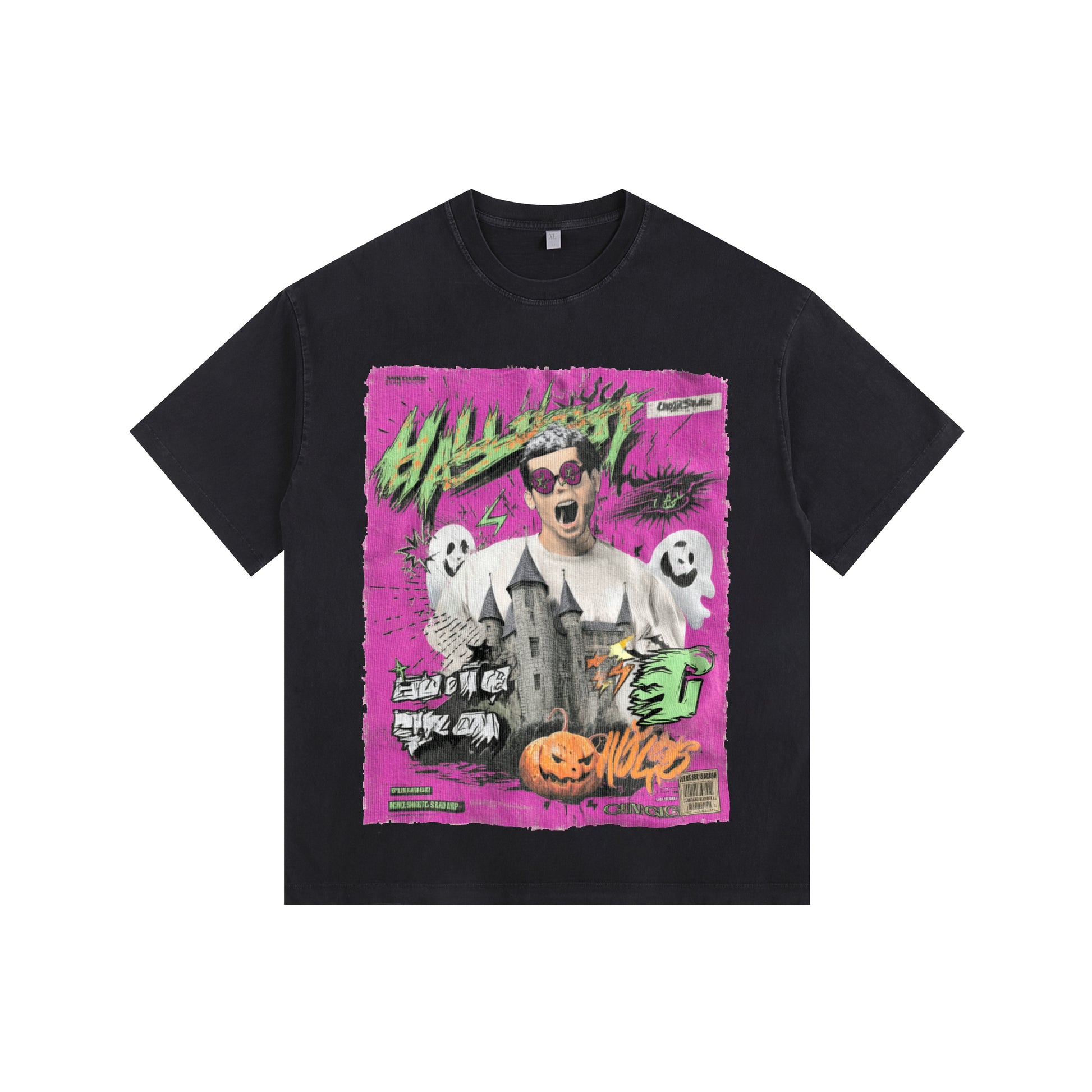 Halloween Scare Vintage-Washed Oversized T-shirt – [Halloween🎃]