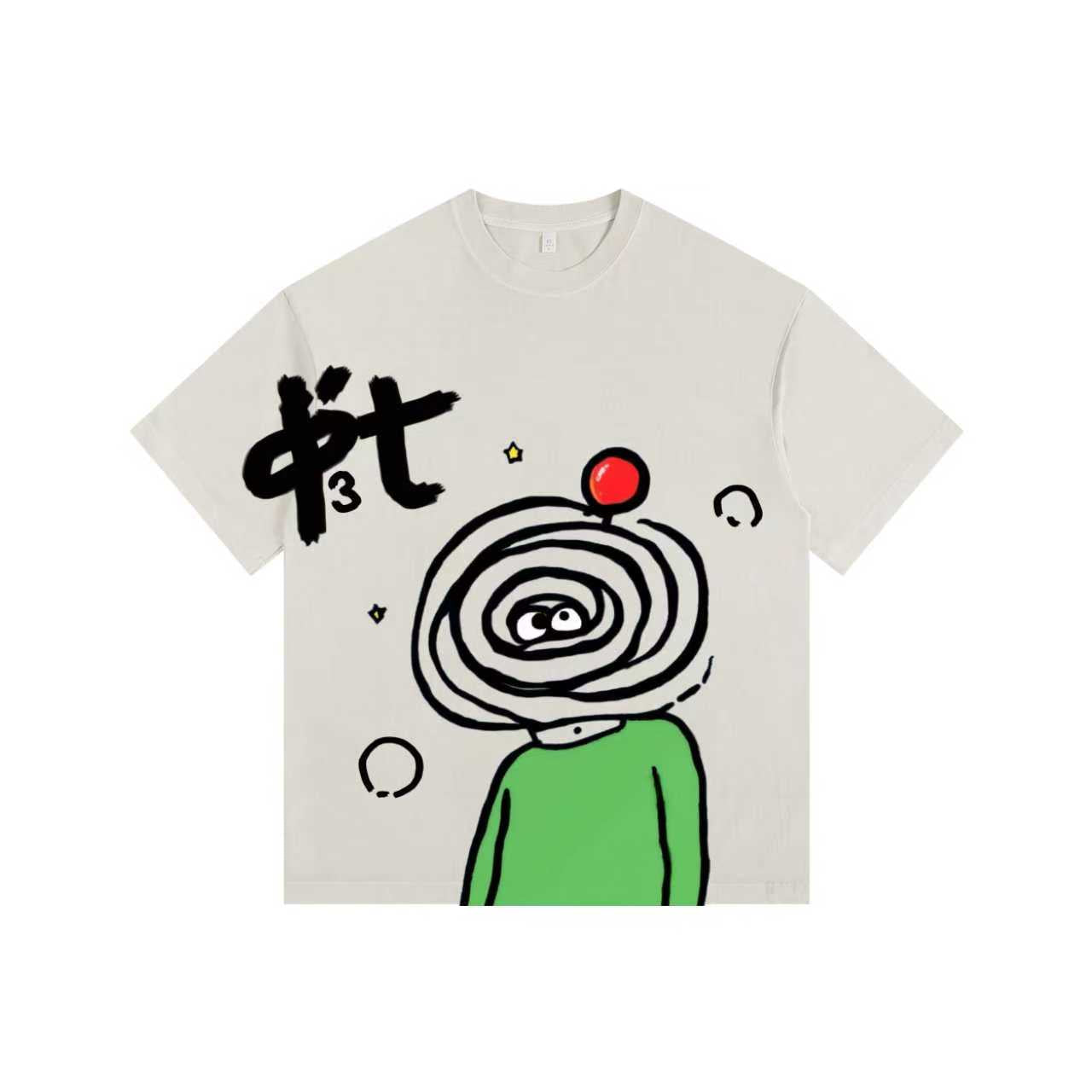 Bizarre Cartoon Vintage-washed oversized T-shirt - [The Recounted Cloth]