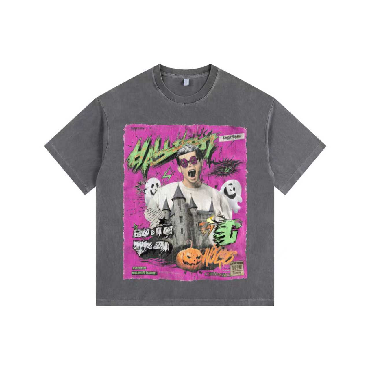 Halloween Scare Vintage-Washed Oversized T-shirt – [Halloween🎃]