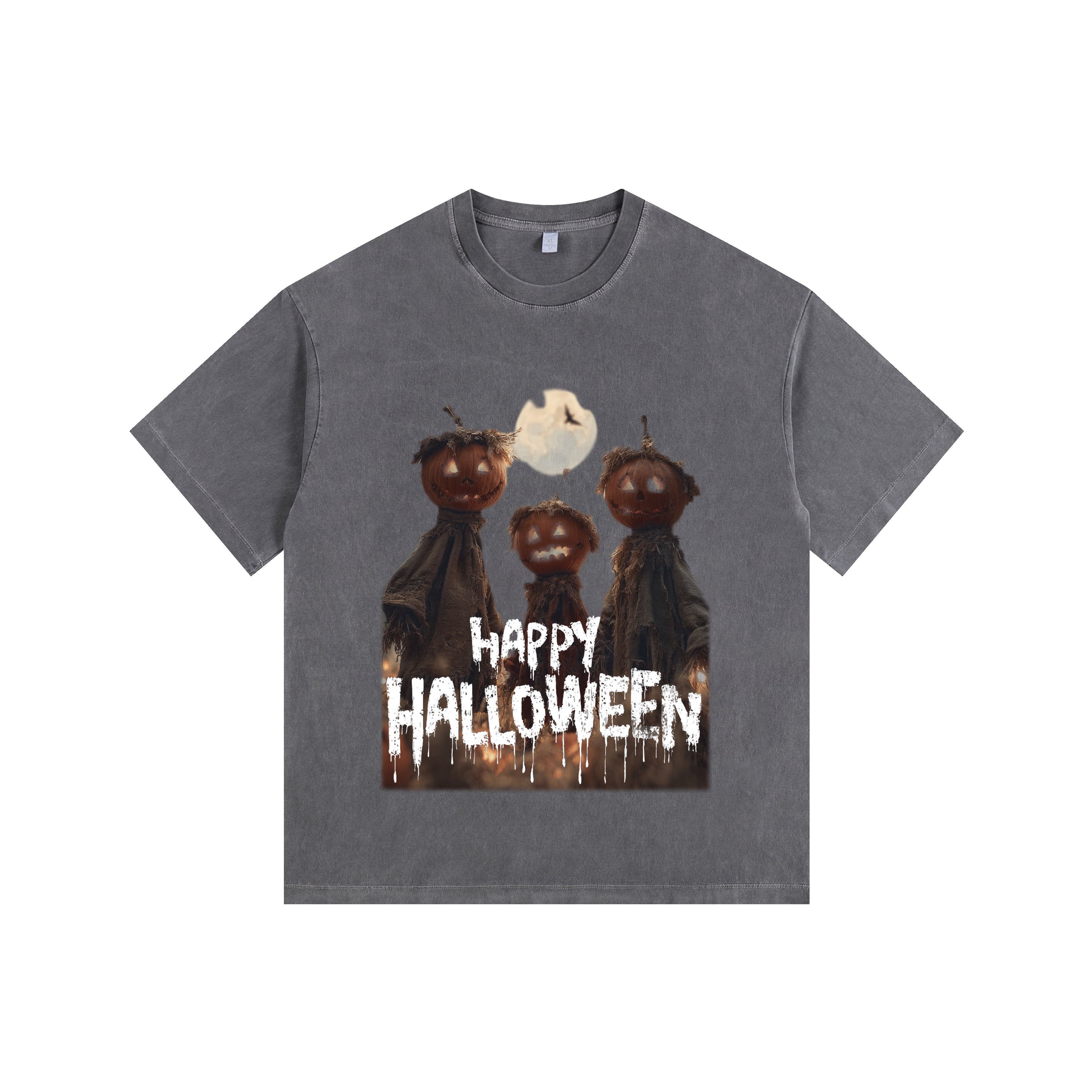 Pumpkin Bros Vintage-Washed Oversized Tee – [Halloween🎃]