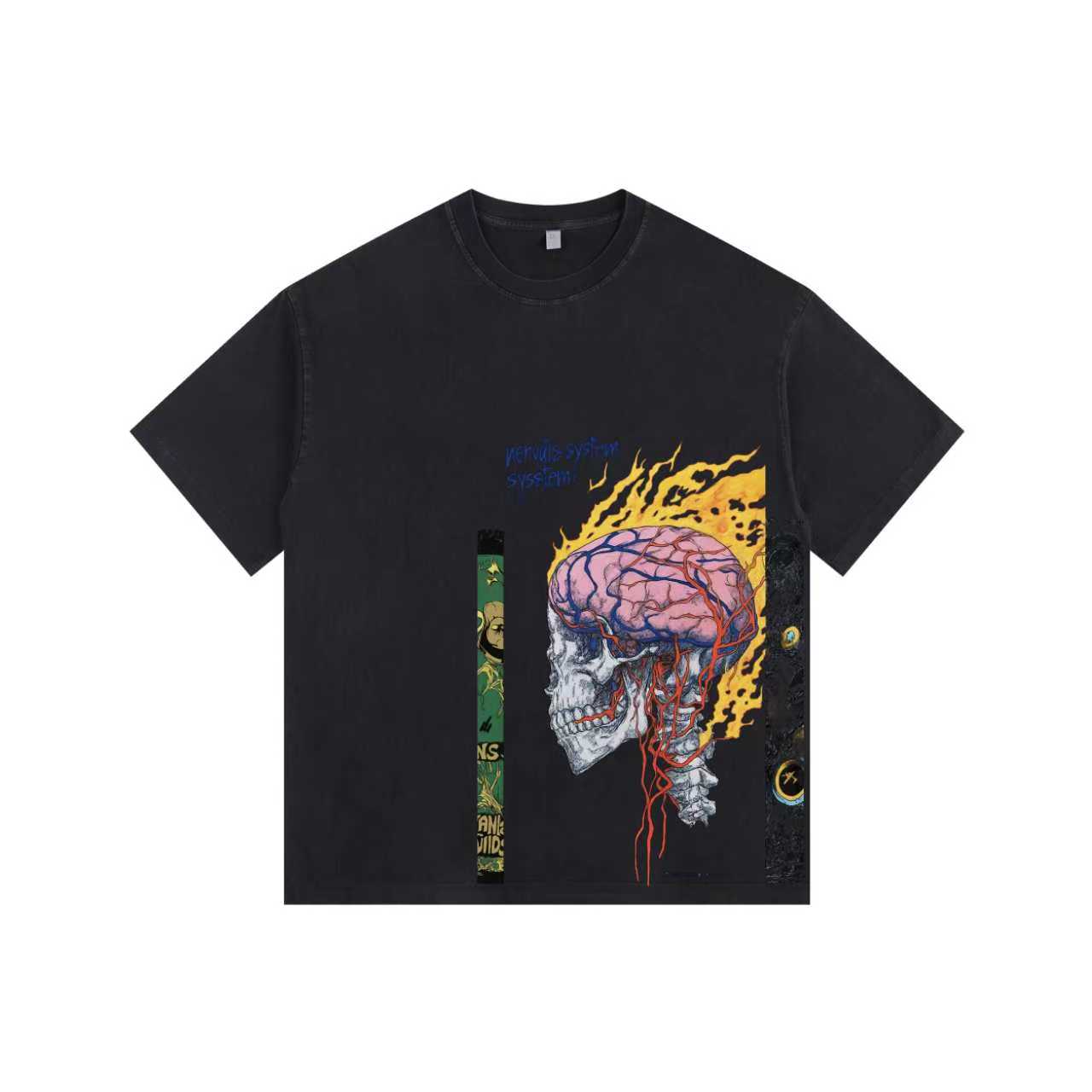 Blaze Skull Vintage-washed oversized T-shirt