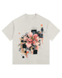 Flower Manuscript Vintage-washed oversized T-shirt