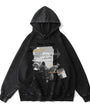 Style Print Vintage-Washed Oversized Hoodie – [Born To Defy]