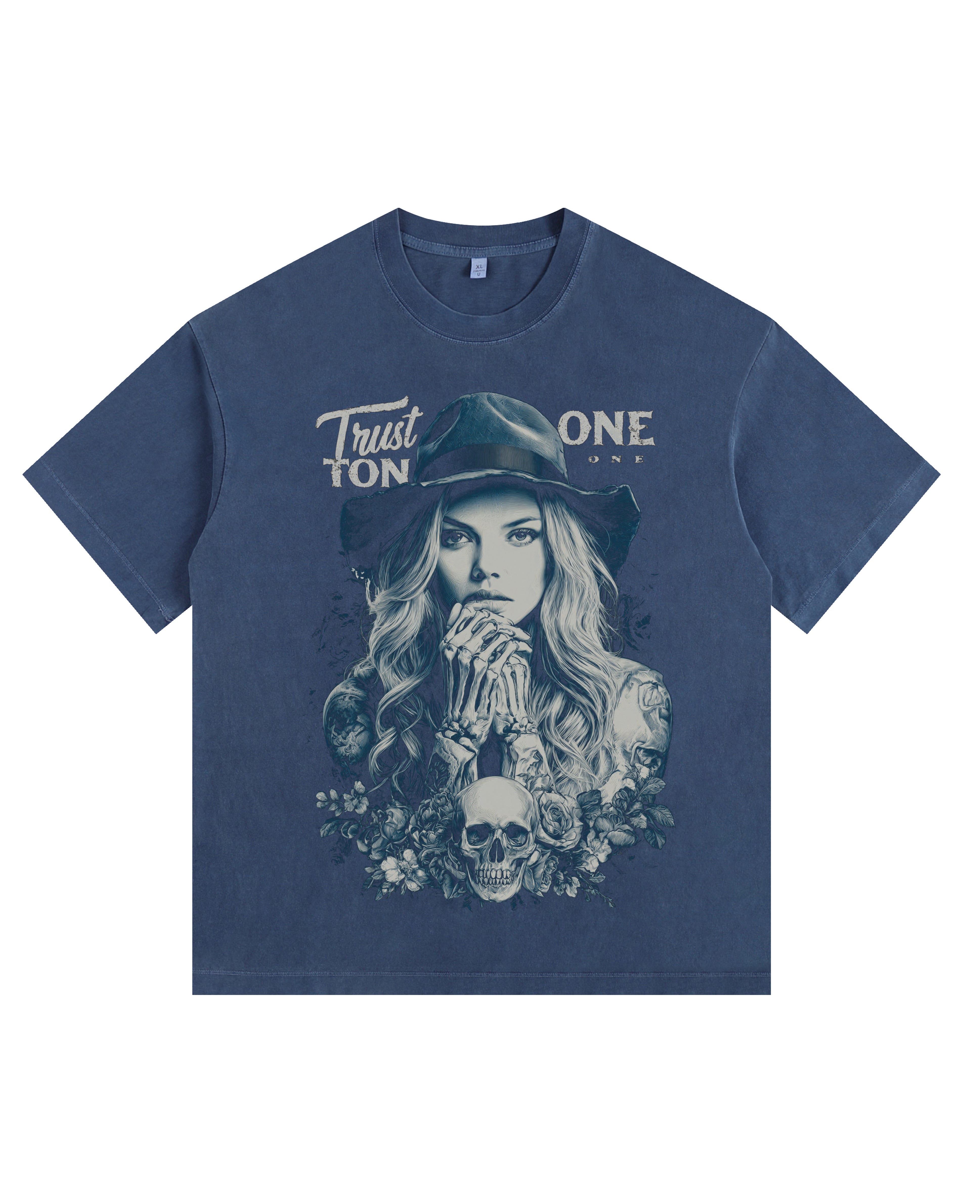 Skeleton Goddess Vintage-Washed Oversized T-shirt