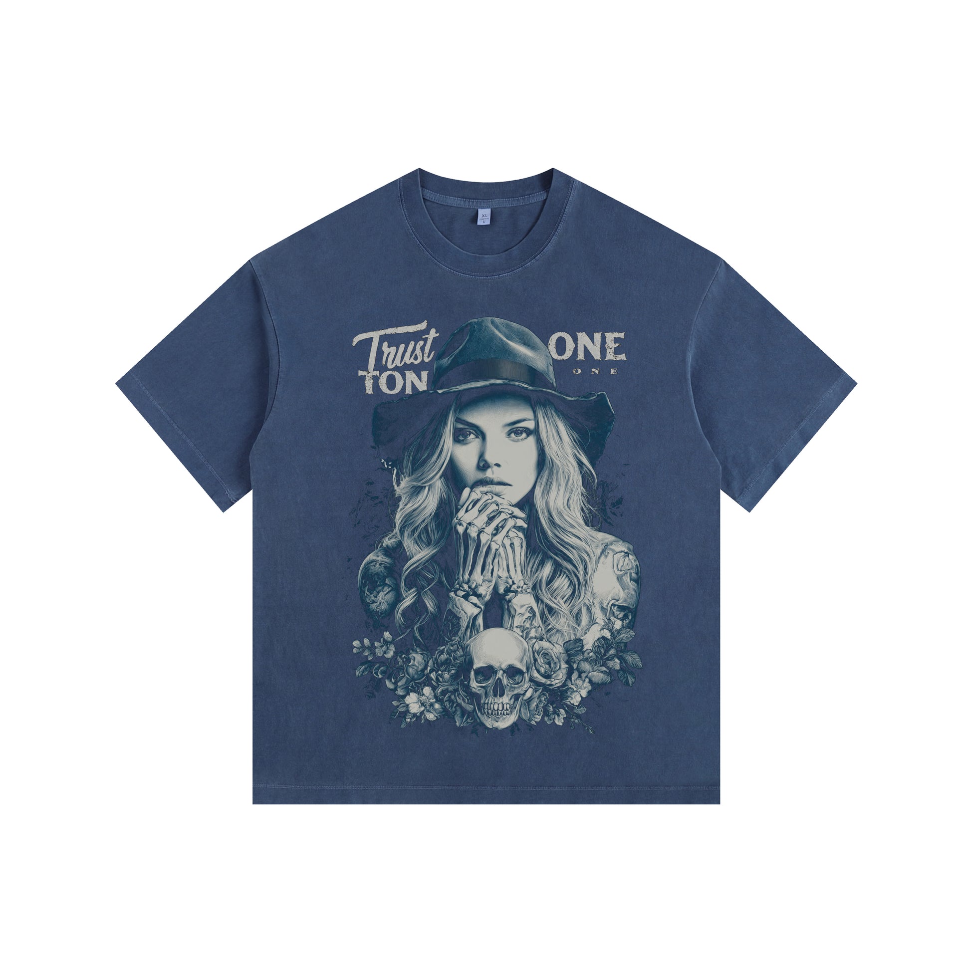 Skeleton Goddess Vintage-Washed Oversized T-shirt