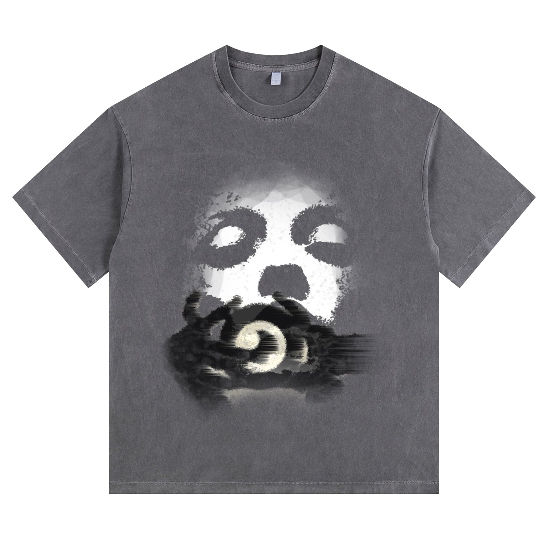 White-Face Camera Vintage-Washed Oversized Tee