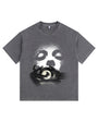 White-Face Camera Vintage-Washed Oversized Tee