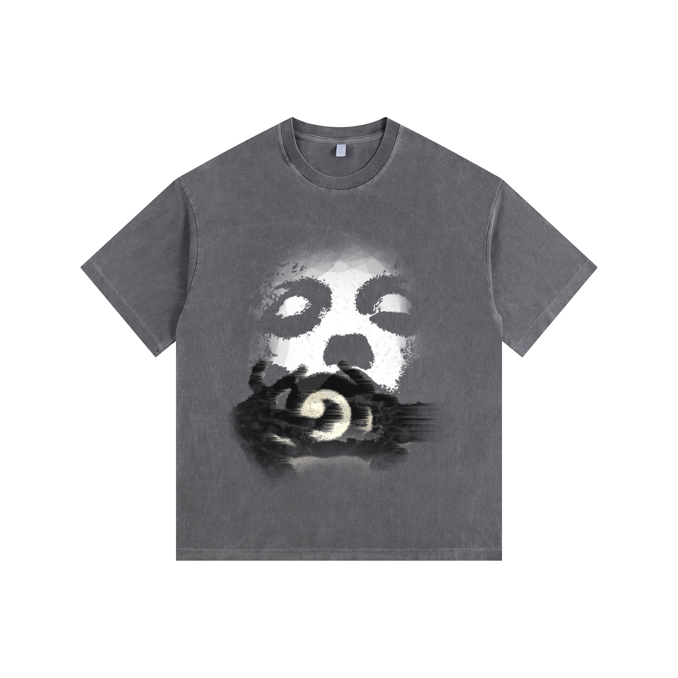 White-Face Camera Vintage-Washed Oversized Tee