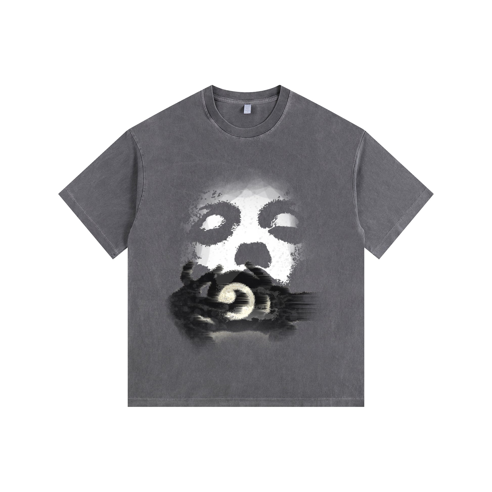 White-Face Camera Vintage-Washed Oversized Tee