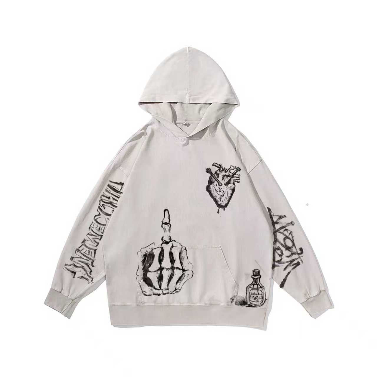 "Rebellious" Vintage-Washed Oversized Hoodie – [The Recounted Cloth]