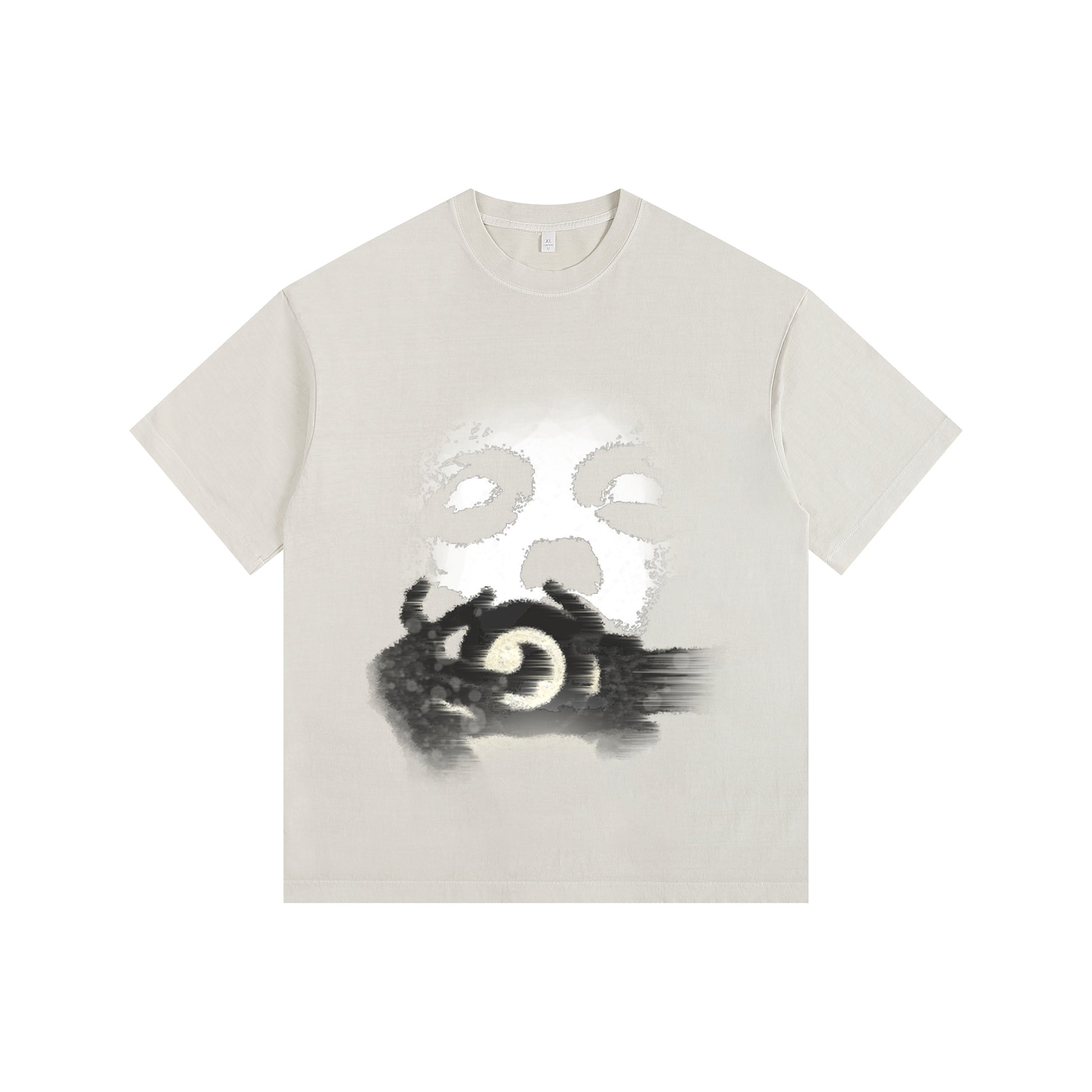 White-Face Camera Vintage-Washed Oversized Tee