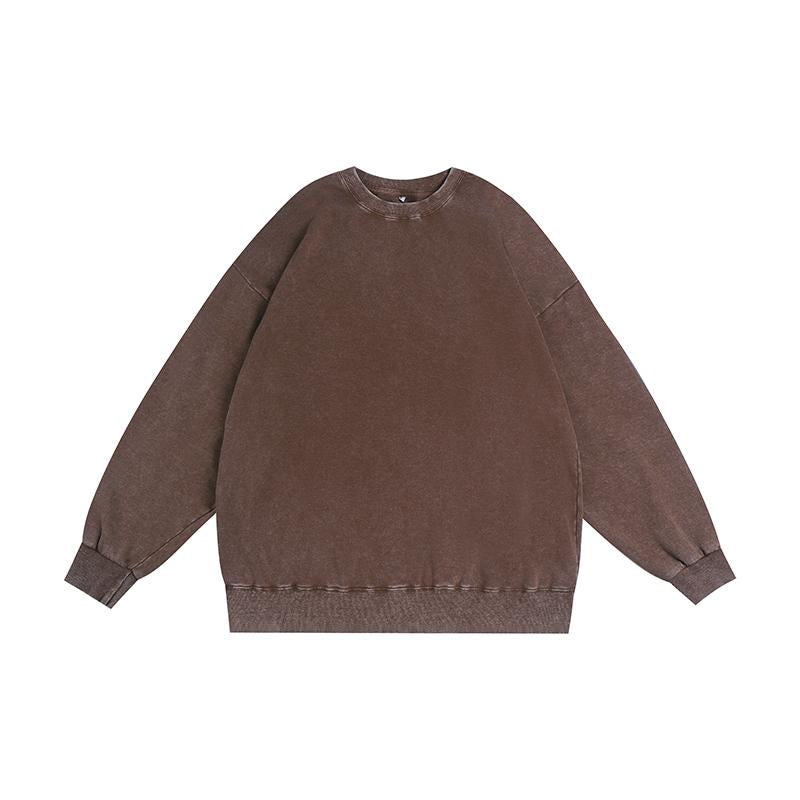 Solid color  Vintage-Washed Oversized sweatshirt
