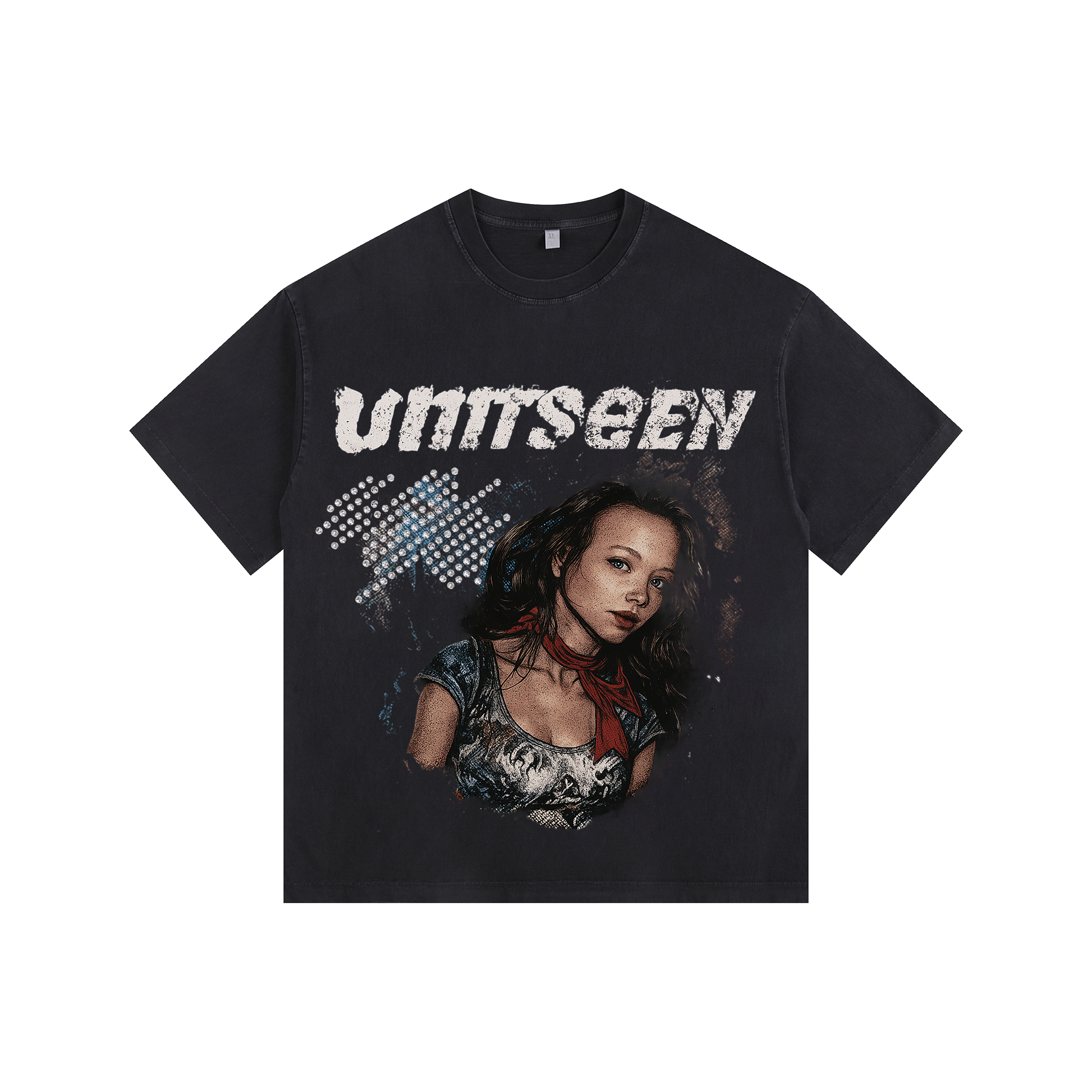 Young Girl Vintage-washed oversized T-shirt - [CRYSTAL REBEL]