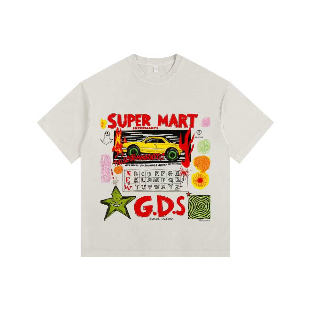 Street-style illustration Vintage-washed oversized T-shirt