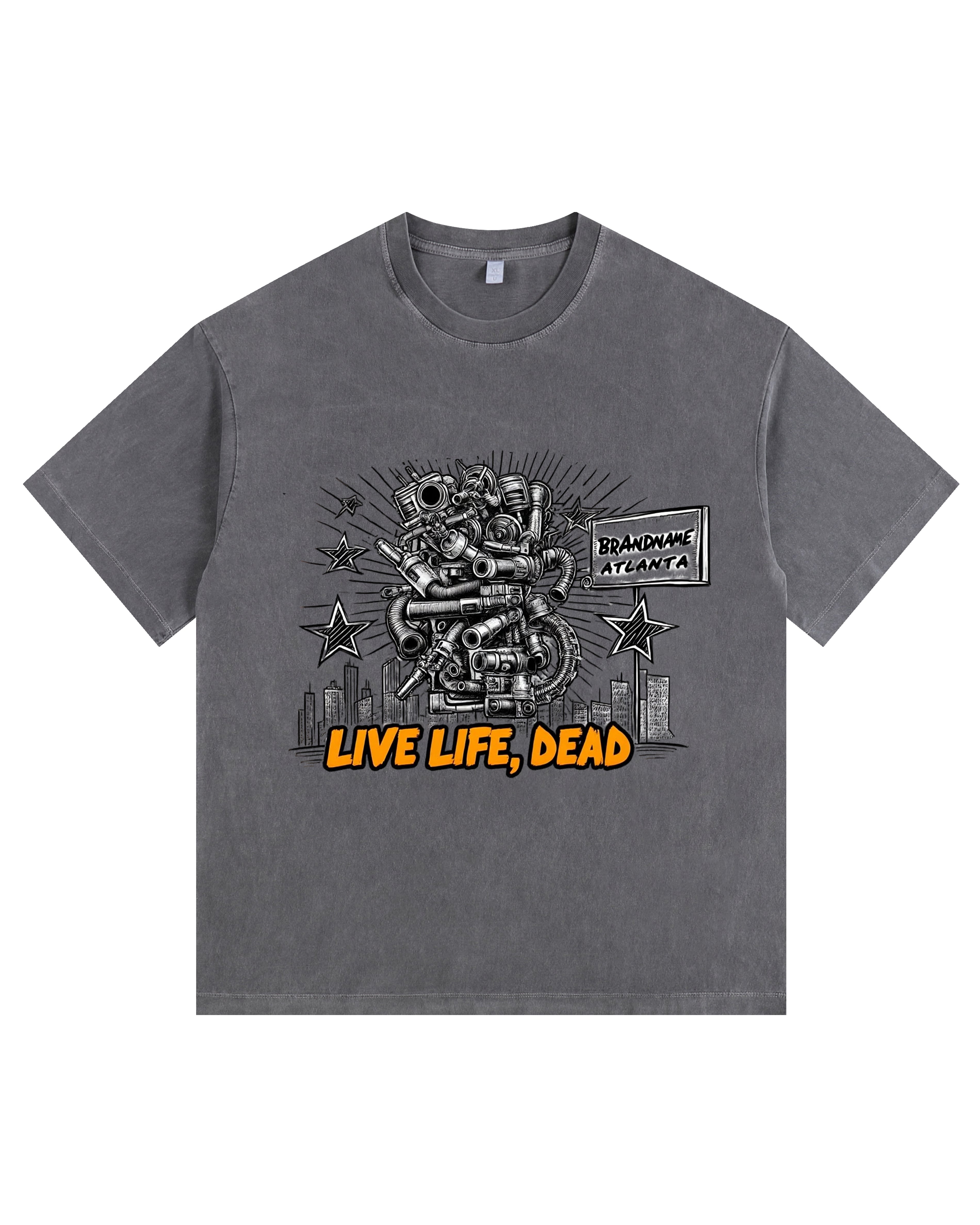 Metal Storm Vintage-washed oversized T-shirt
