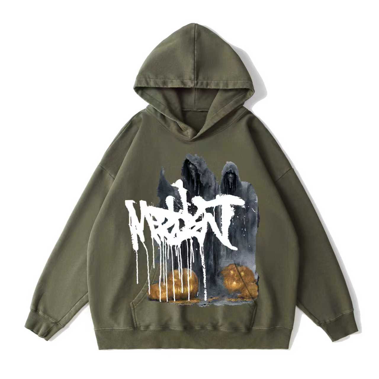 Death Vintage-Washed  Hoodie – [Halloween🎃]
