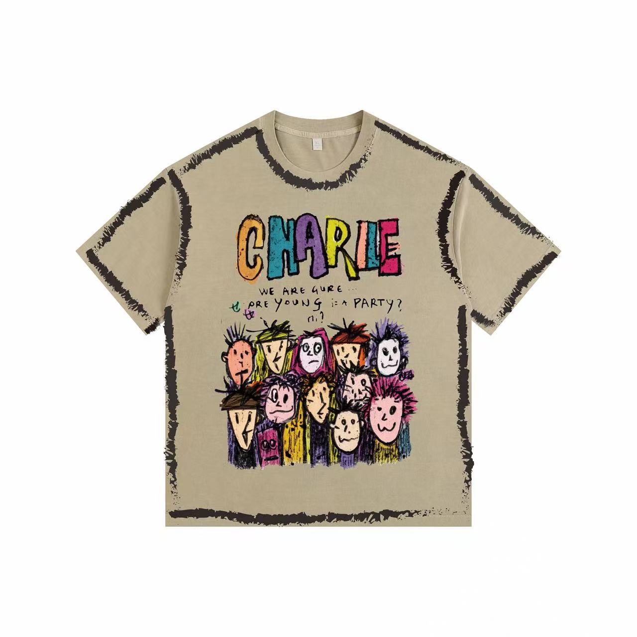 Vivid Crew  Vintage-washed oversized T-shirt-[The Recounted Cloth]