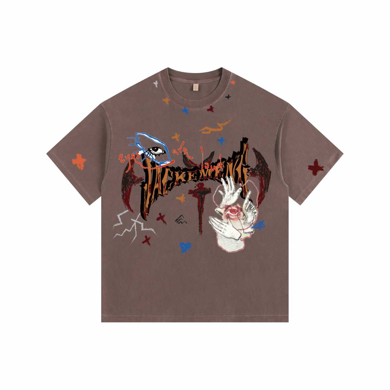 Demon JACKEMENG Vintage-Washed Oversized Tee – [The Recounted Cloth]