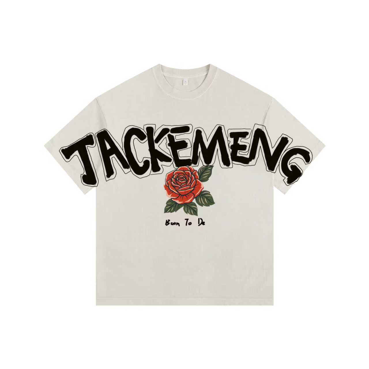 JACKEMENG Rose Vintage-washed oversized T-shirt - [The Recounted Cloth]