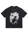 Beast Vintage-washed oversized T-shirt - [CRYSTAL REBEL]