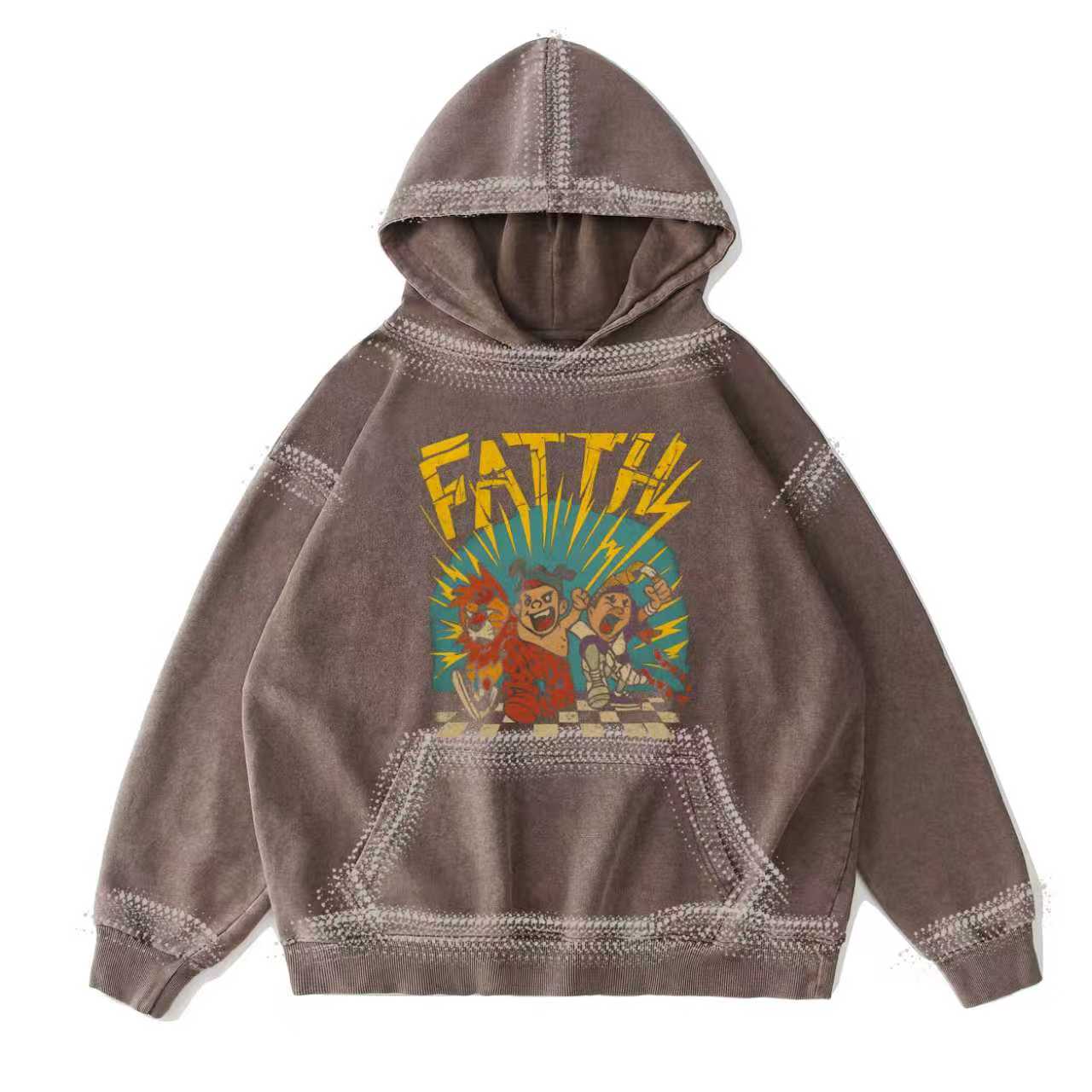 Fatth Vintage-Washed  Hoodie – [Oxide Union]