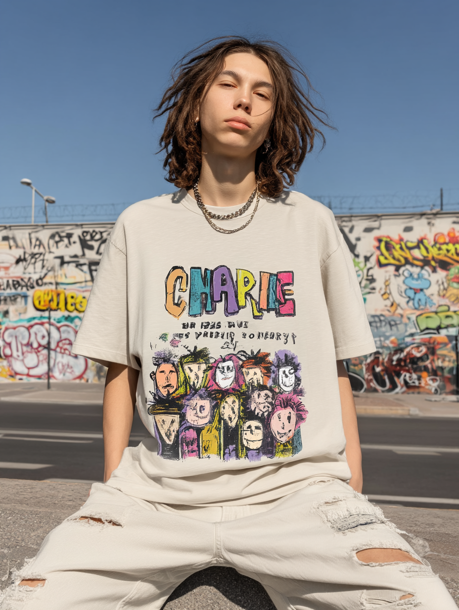 Vivid Crew Vintage-washed oversized tee