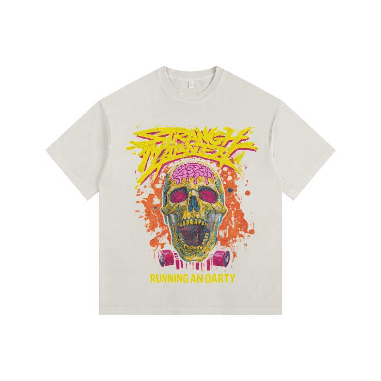 Skull Party Vintage-washed oversized T-shirt