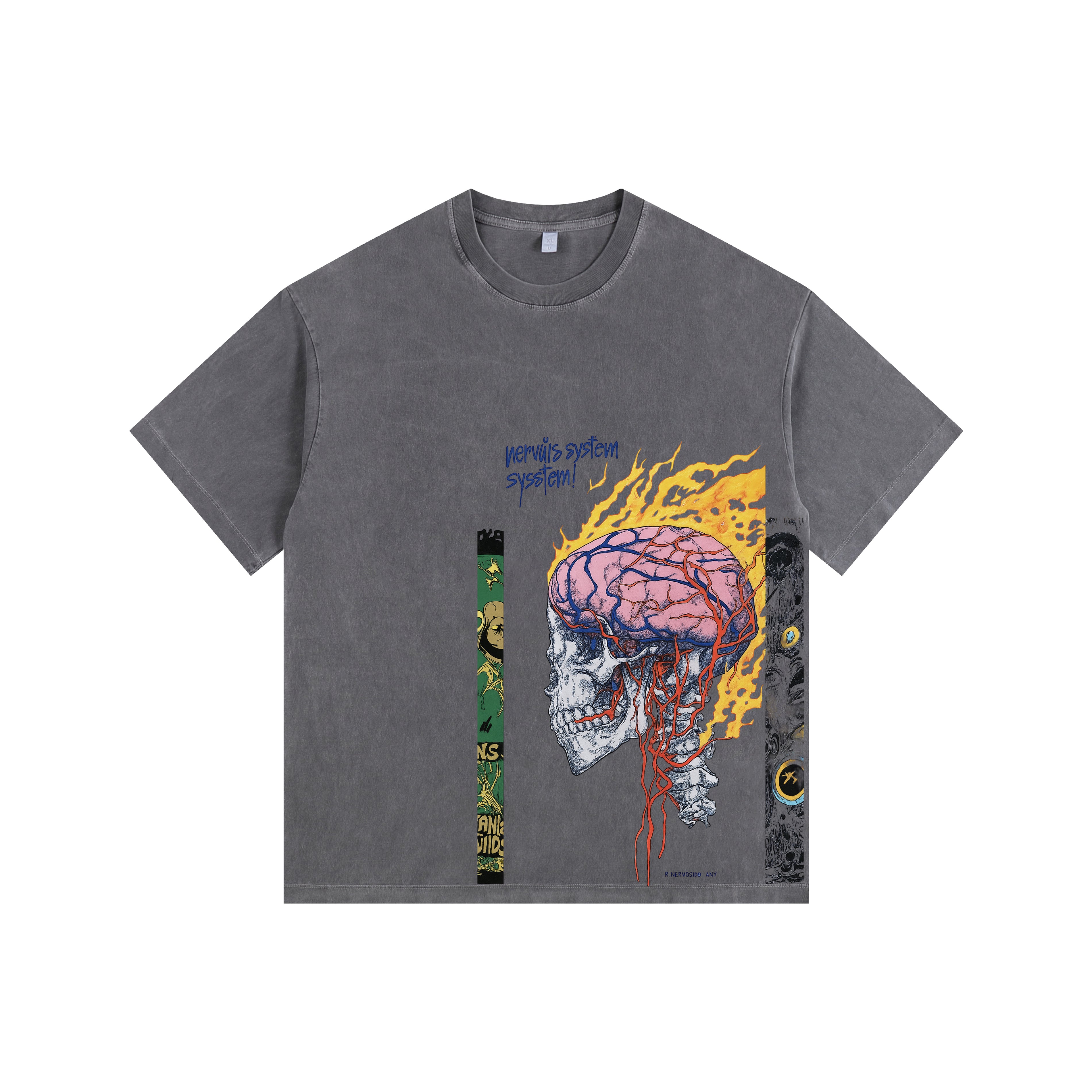 Blaze Skull Vintage-washed oversized T-shirt