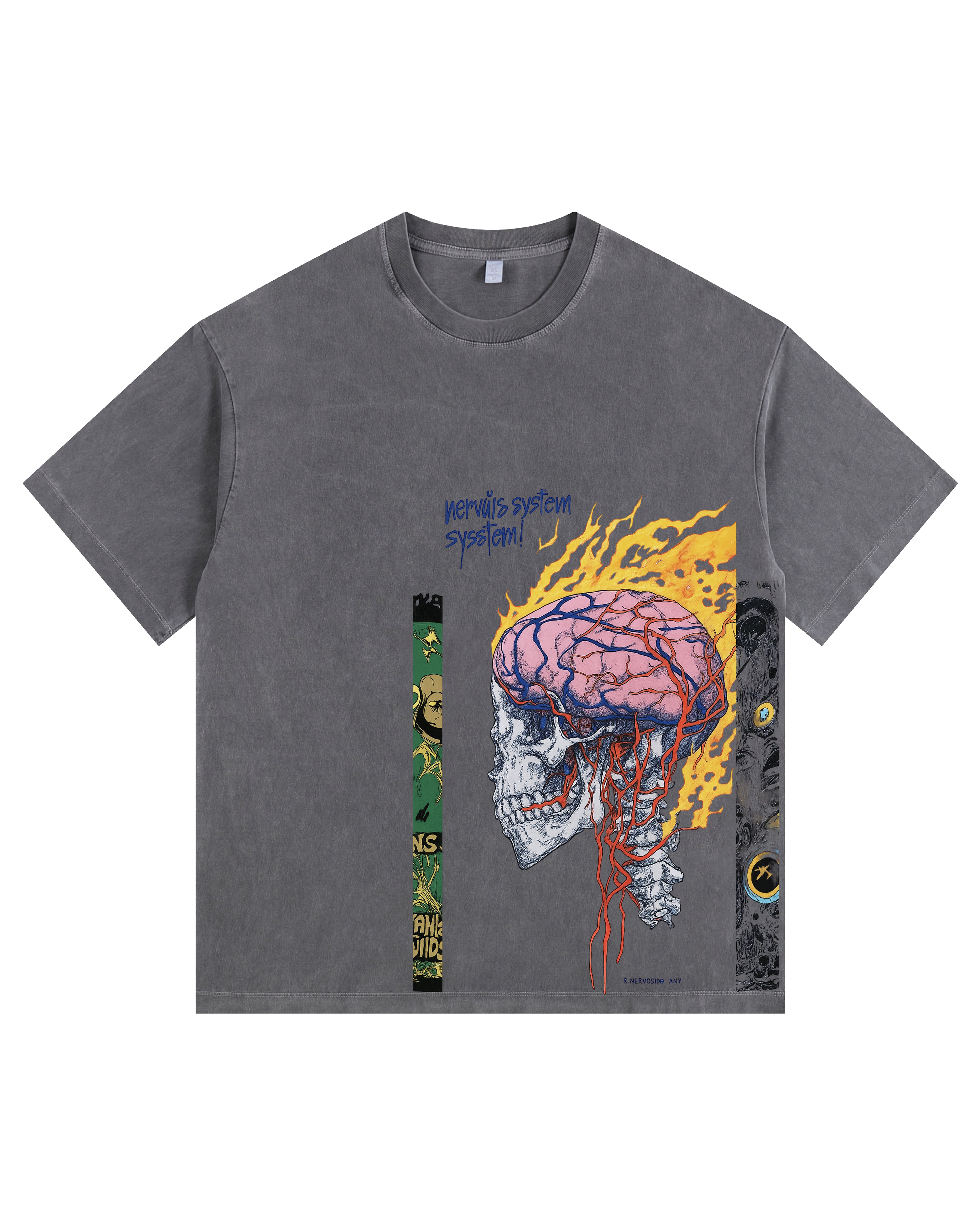 Blaze Skull Vintage-washed oversized T-shirt