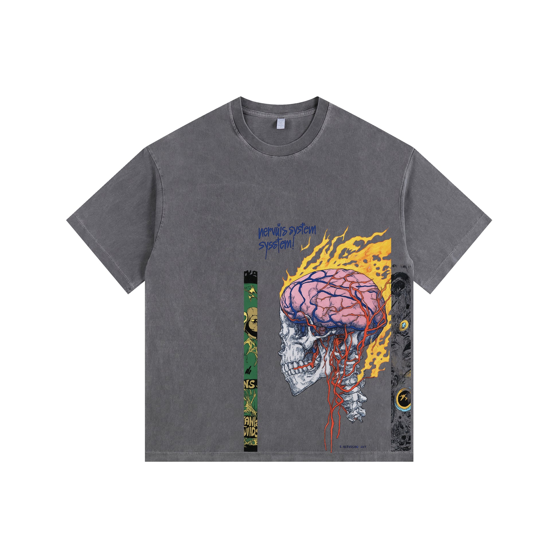 Blaze Skull Vintage-washed oversized T-shirt