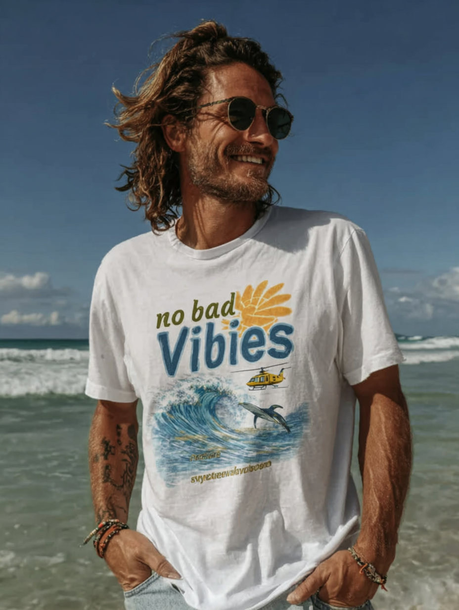 Waves Vintage-Washed Oversized T-shirt