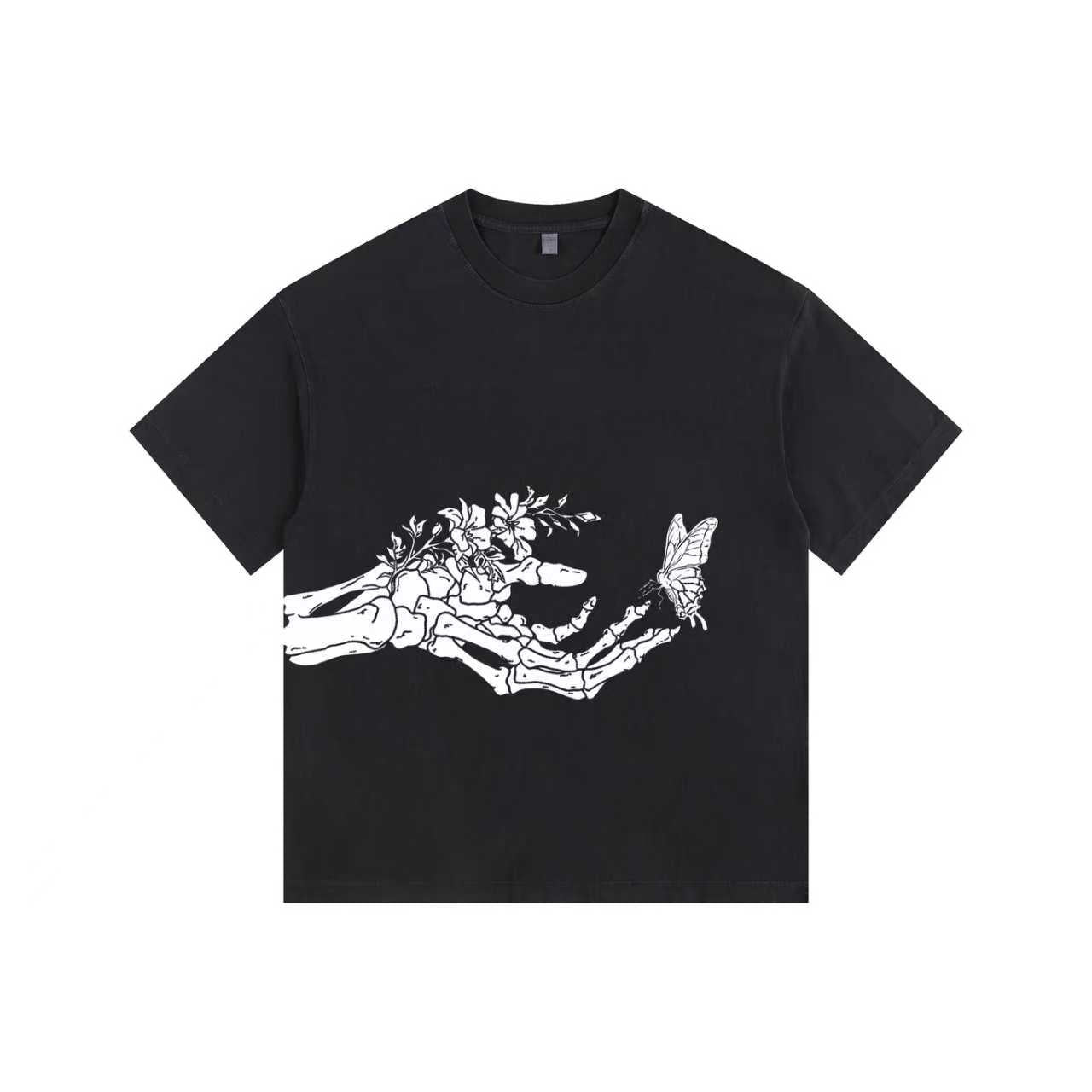 Dual-Letter Graphic Tee – Vintage-Washed Oversized– [Born To Defy]