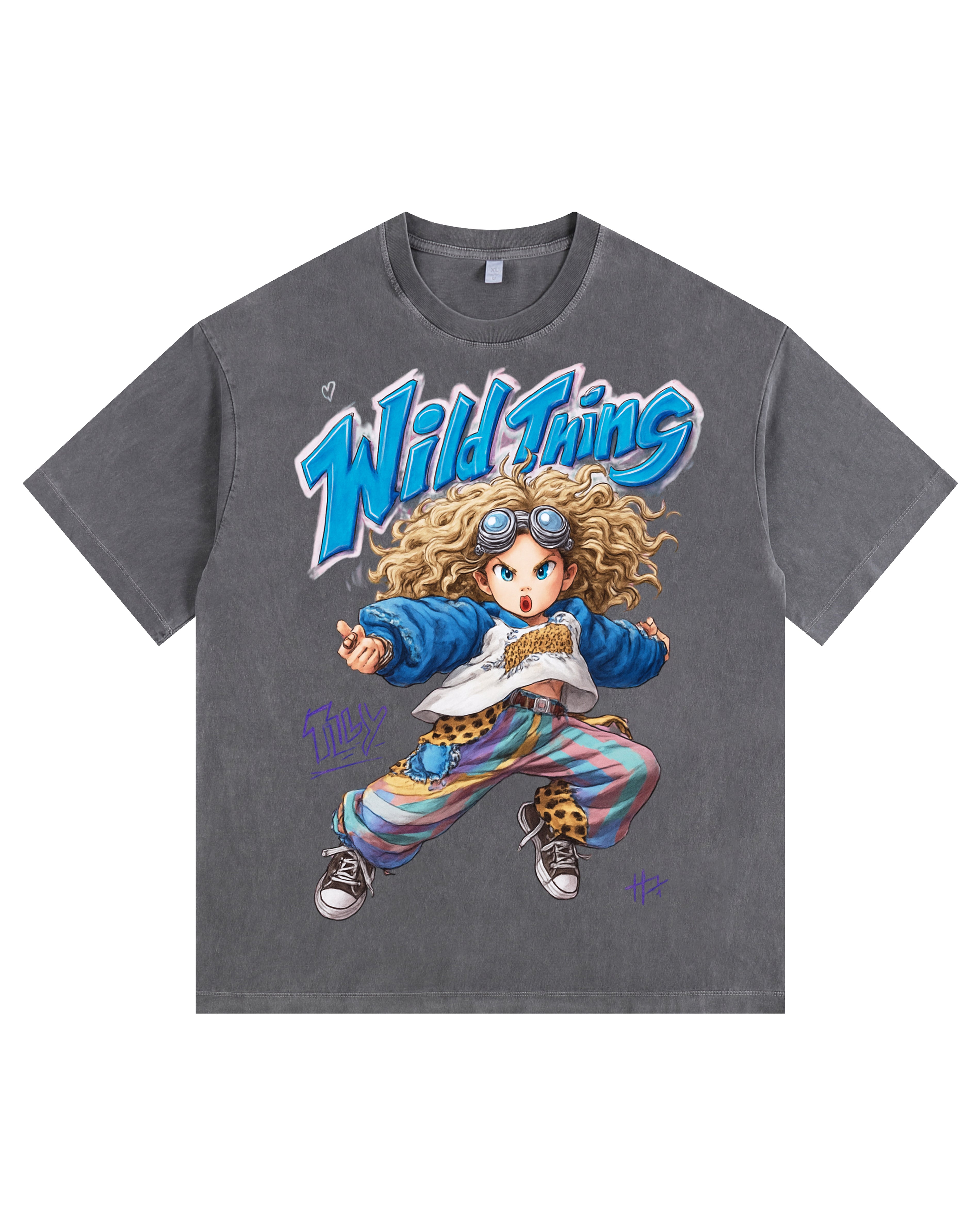 Kung Fu Kim Vintage-Washed Oversized T-shirt