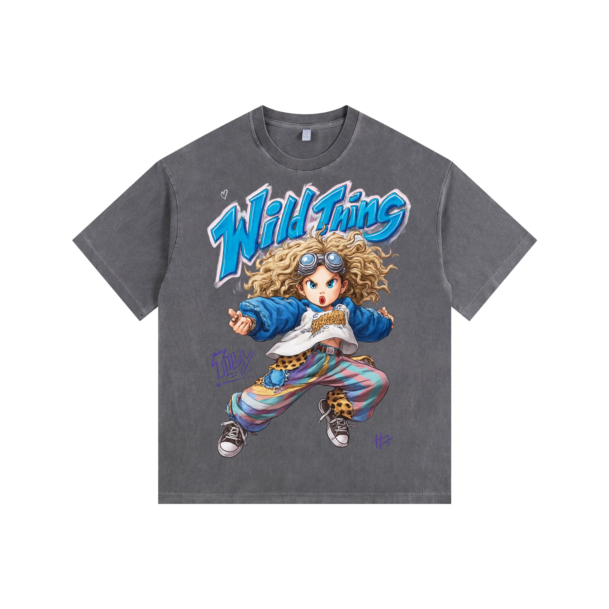 Kung Fu Kim Vintage-Washed Oversized T-shirt