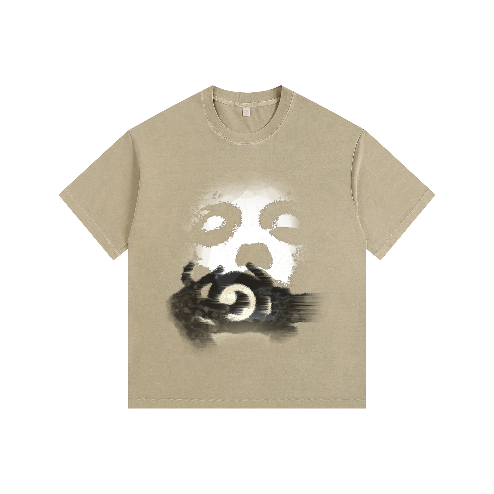 White-Face Camera Vintage-Washed Oversized Tee