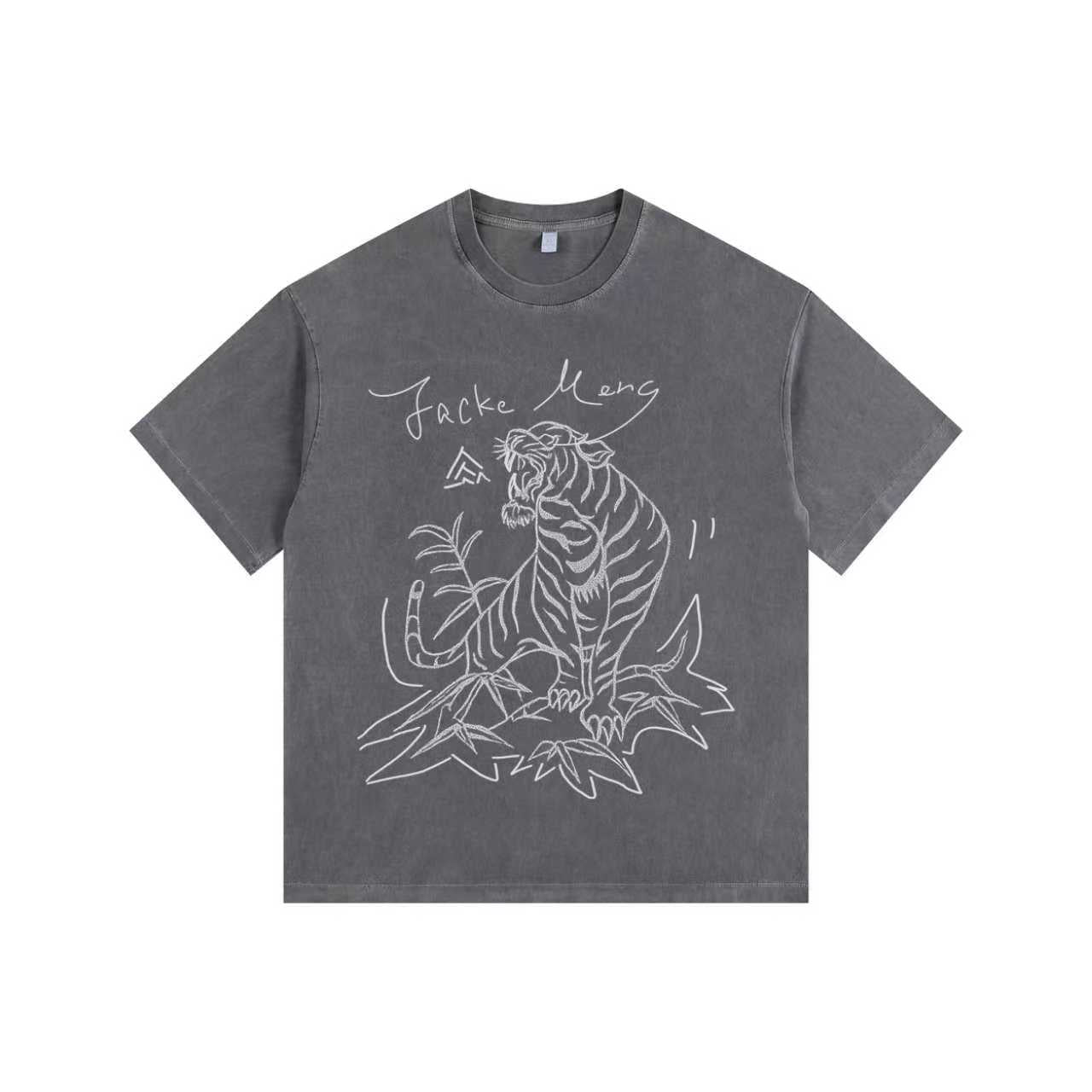 King of Beasts Vintage-Washed Oversized T-shirt - [CRYSTAL REBEL]