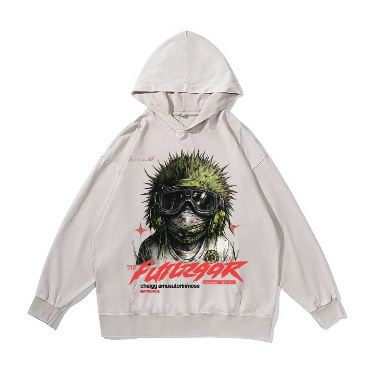 Green Sea Urchin Vintage-Washed  Hoodie