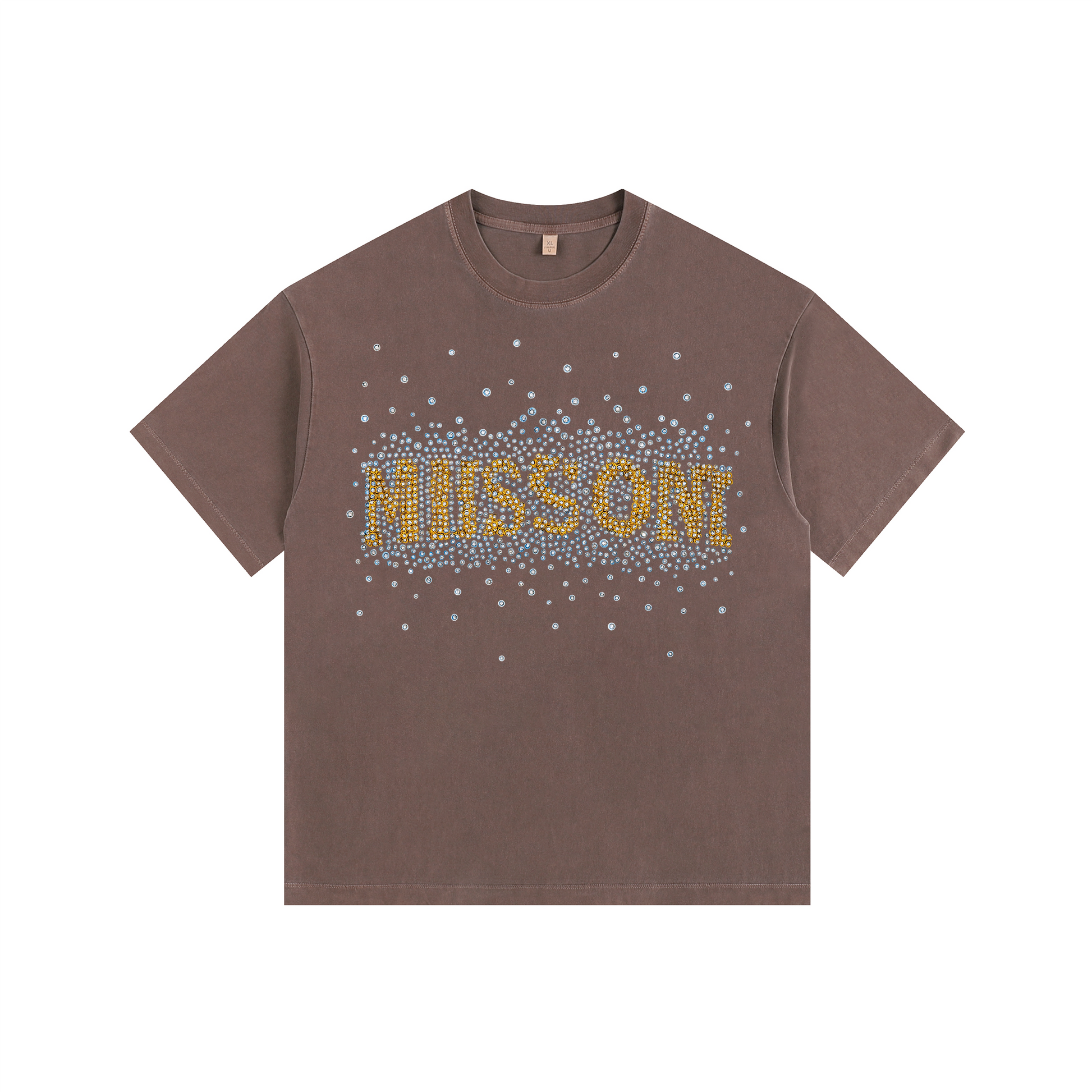 LETTER Vintage-washed oversized T-shirt - [CRYSTAL REBEL]