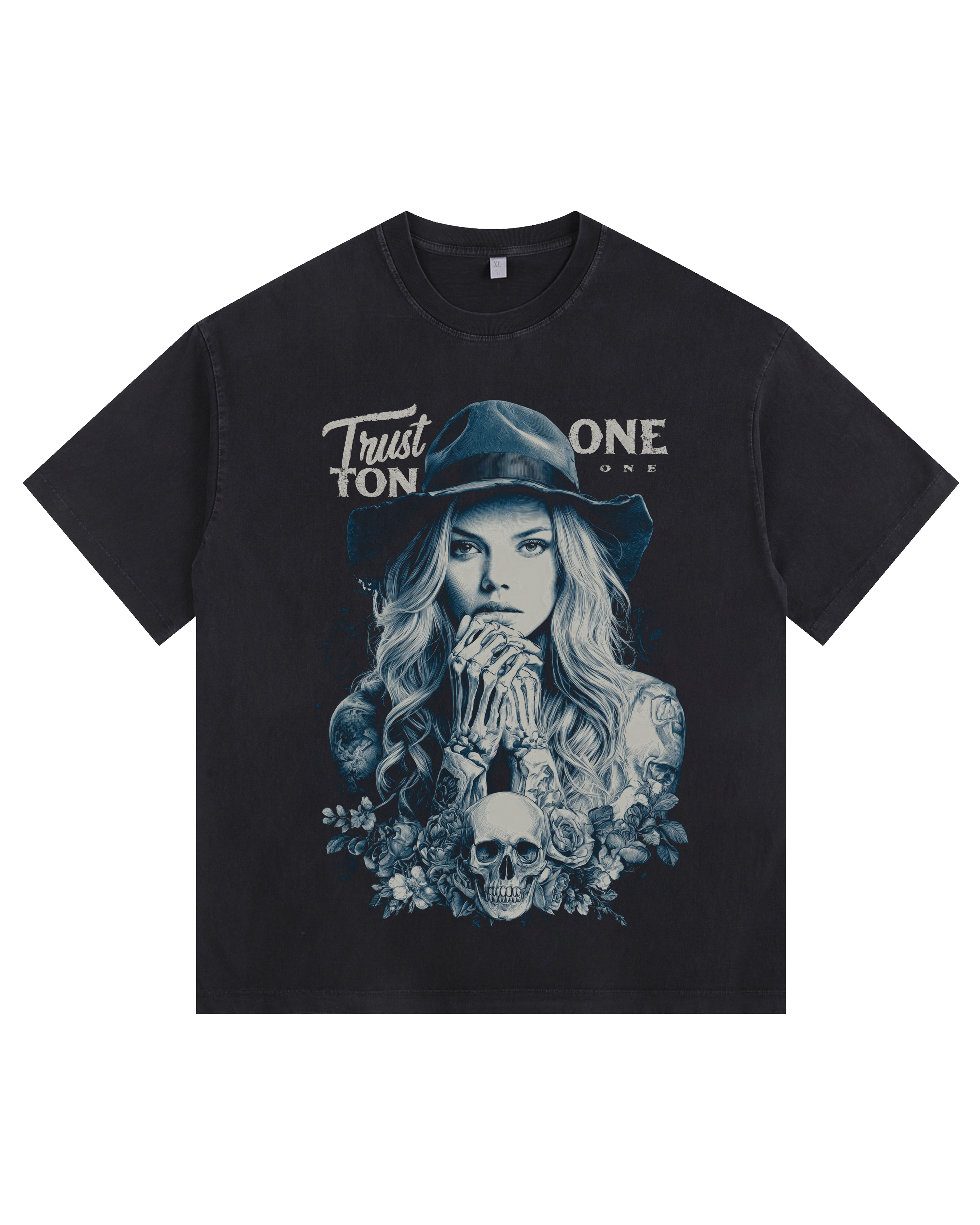 Skeleton Goddess Vintage-Washed Oversized T-shirt