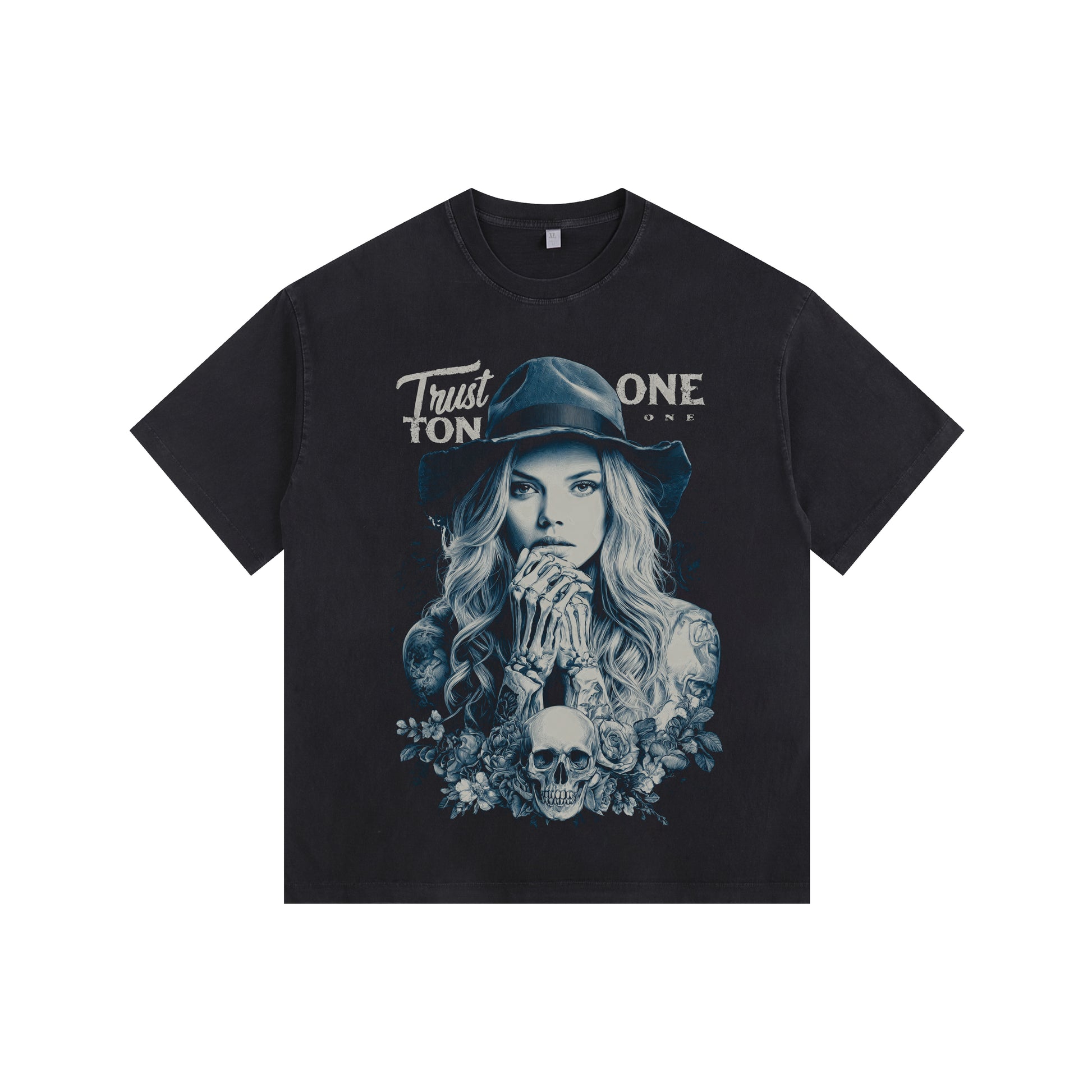 Skeleton Goddess Vintage-Washed Oversized T-shirt