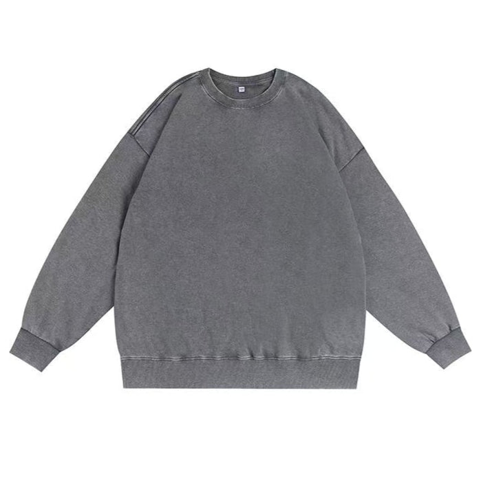 Solid color  Vintage-Washed Oversized sweatshirt
