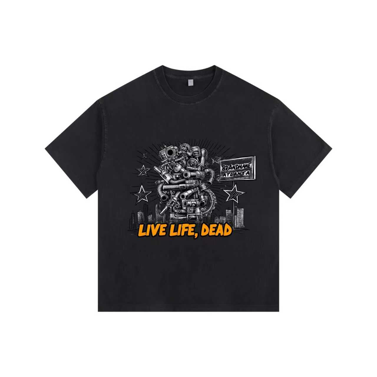 Metal Storm Vintage-washed oversized T-shirt