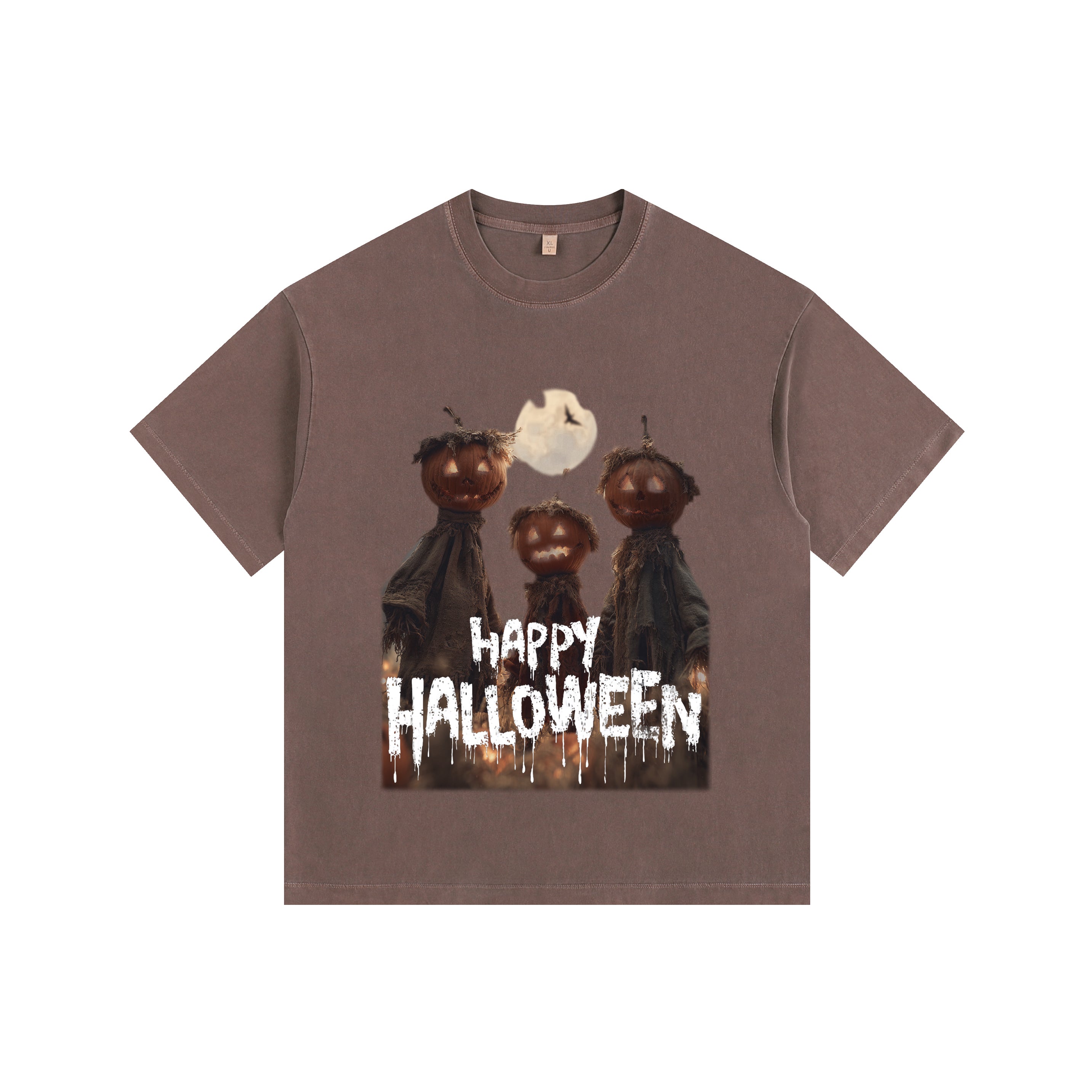 Pumpkin Bros Vintage-Washed Oversized Tee – [Halloween🎃]