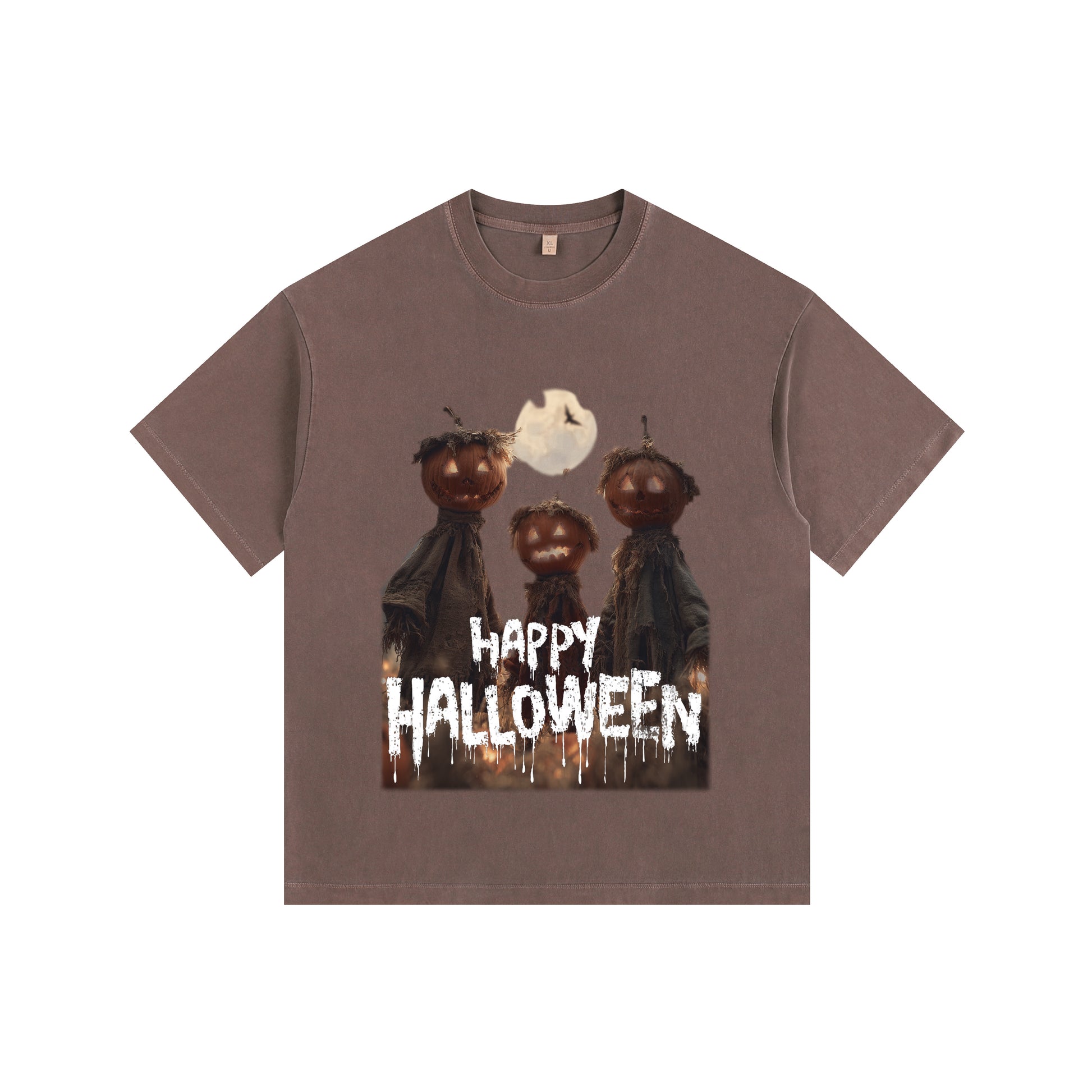 Pumpkin Bros Vintage-Washed Oversized Tee – [Halloween🎃]