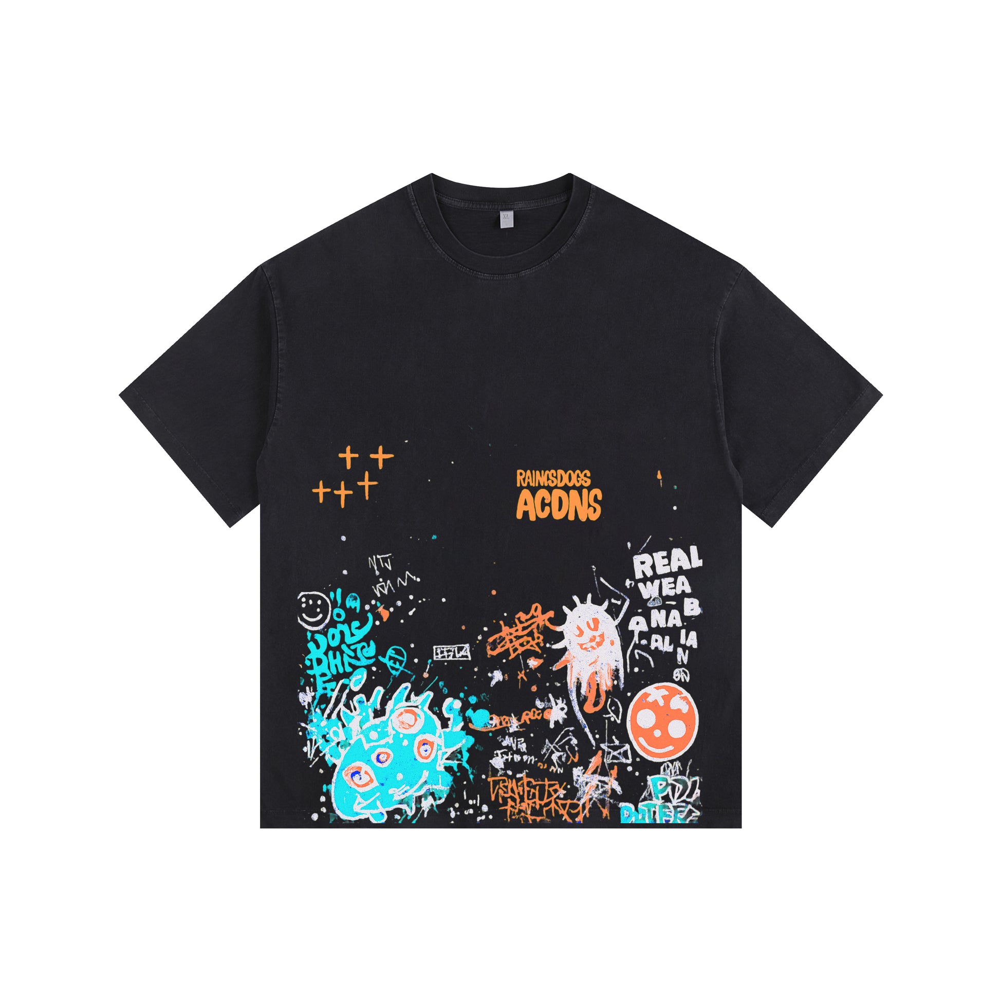 Street Doodle Vintage-washed oversized T-shirt