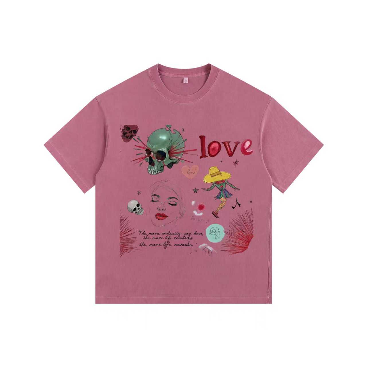 Ghostly Romance Vintage-washed oversized T-shirt - [The Recounted Cloth]