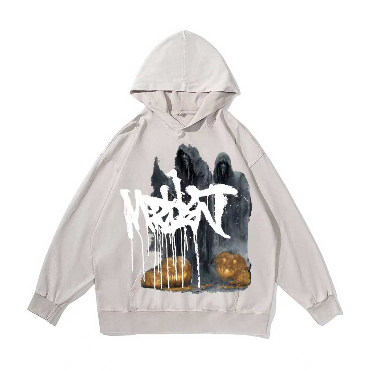 Death Vintage-Washed  Hoodie – [Halloween🎃]